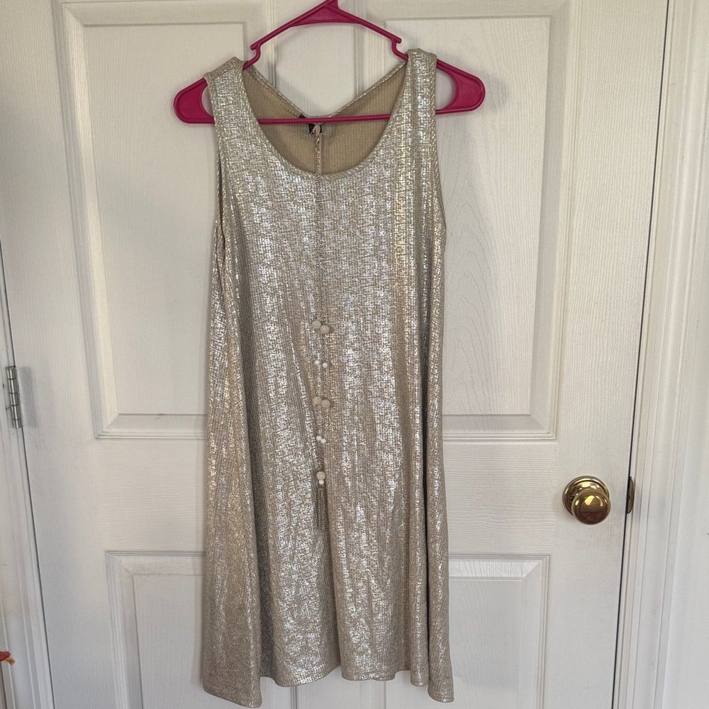 Espresso Gold and Silver Knit Top